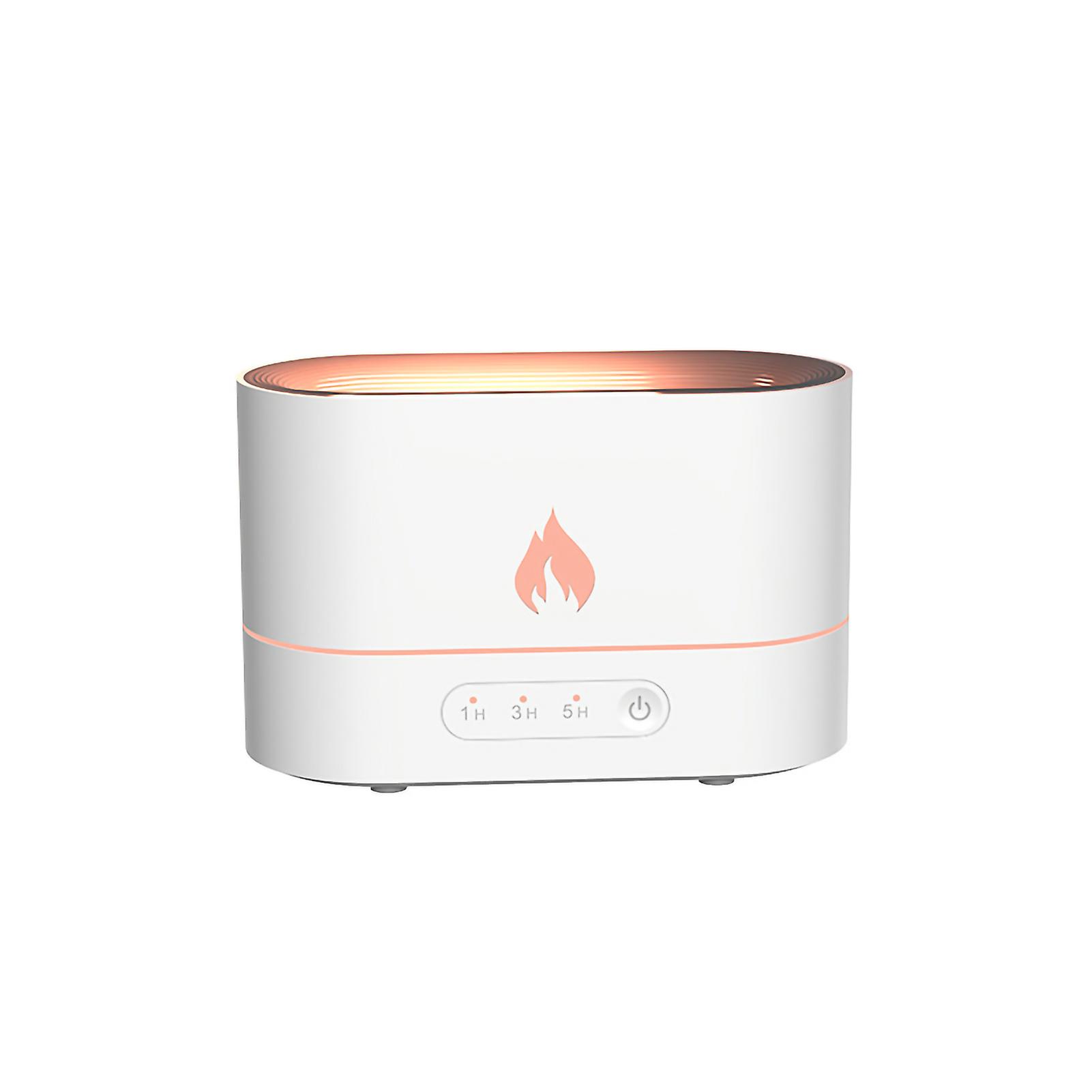 Flame Aroma Diffuser Home USB Ultrasonic Atomizing Humidifier Flame Oil Diffuser White