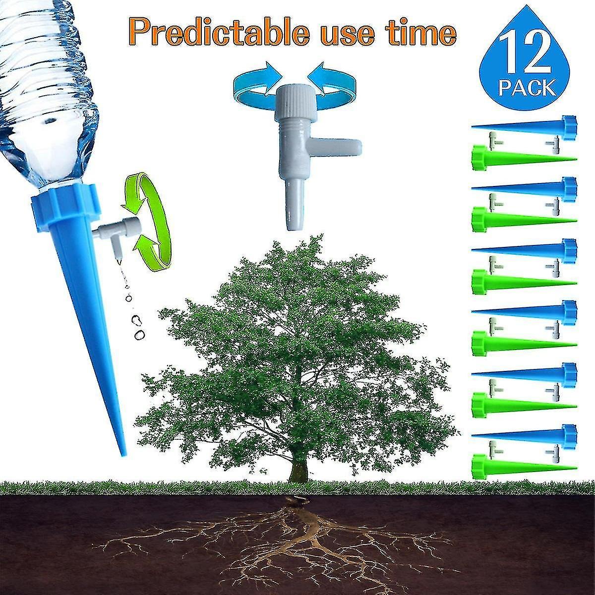 12 Pack Plant Automatic Watering Device With Switch Control Valve Lazy Seeper Drip Irrigation