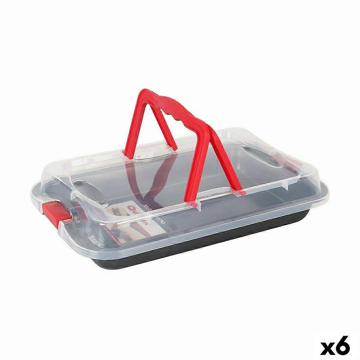 Springform Pan Quttin Carbon steel Black Transparent 36 x 23 x 4,5 cm (6 Units)