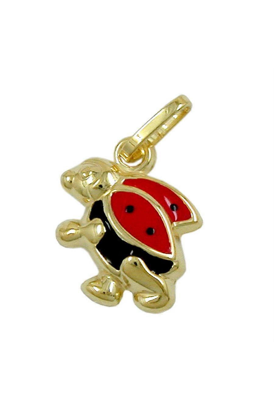 Pendant Ladybird Red-black 9k Gold - Gl430502
