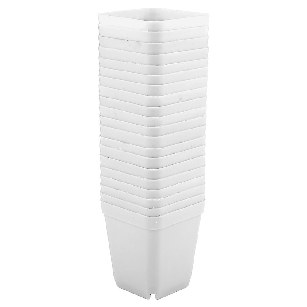 Mini, Succulent, Plant Pots, Plastic, Containers, Square, Planter, Pots, White