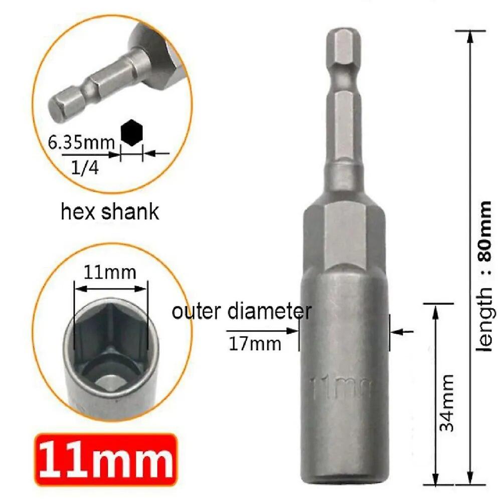 1pcs 80mm Length 1/4\\" Hex Drive Magnetic Impact Socket Nut Bolt Absorb Screws Hardness Above HRC60Drill Bits~0593