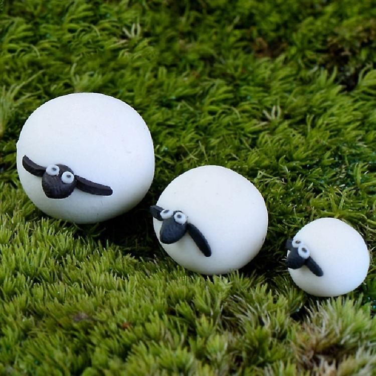 3 PCS Sheep Shape Sand Table Model Decoration Craft Landscape