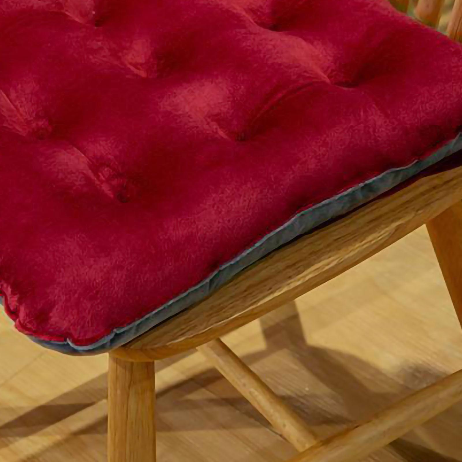 Warm Plush Seating Cushion 40x40cm Wine Red Chair Pillow