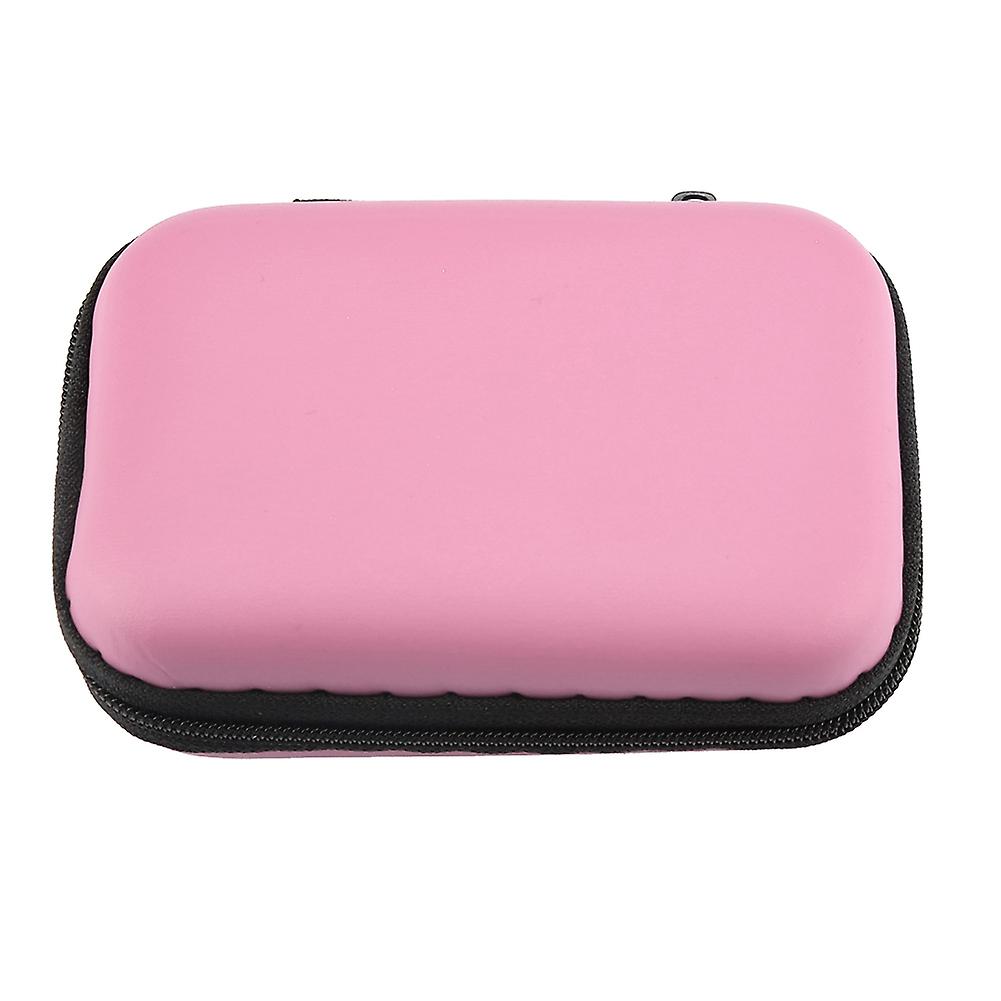 Portable Small Earphone Storage case Carry Pouch Bag Box (Pink)