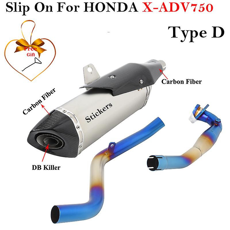 Für honda x-adv 750 x adv750 adv vollsystem schlupf auf motorrad auspuff schall dämpfer entweichen modifizierter rohr kopf vorderes verbindungs rohr