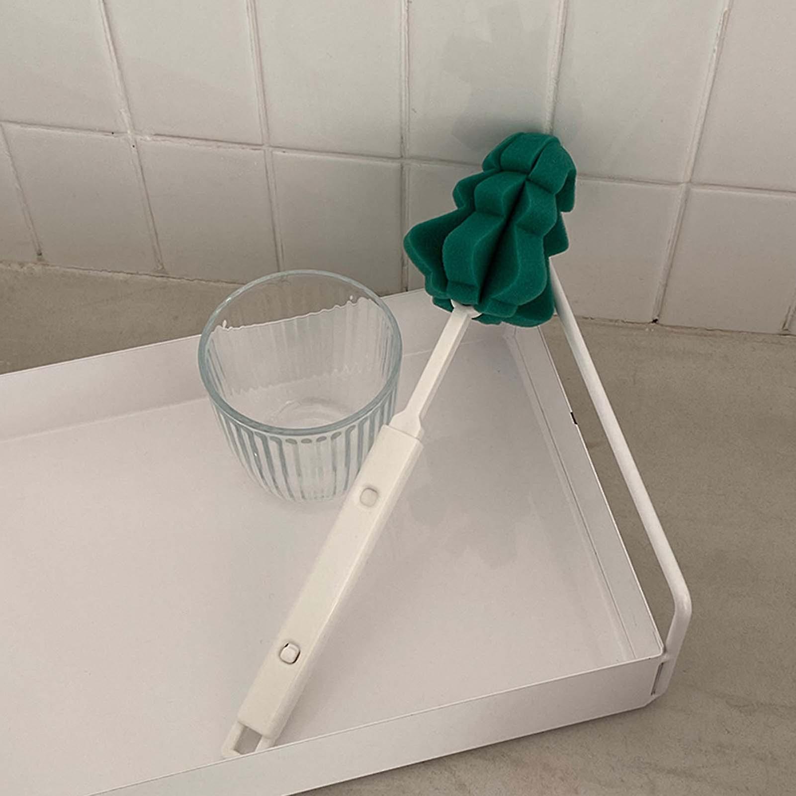 Cup Cleaning Brush Retractable Long Handle Soft Sponge Head Hangable Water Bottle Brush 