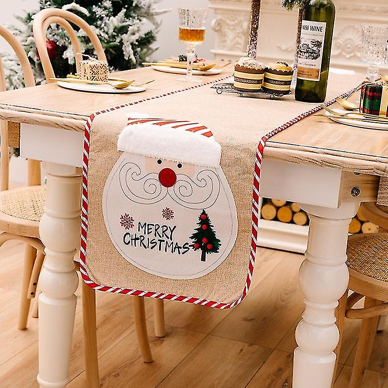Rectangular Christmas Tablecloth Polyester 34 * 178cm Christmas Tree Patterns for Christmas Table De