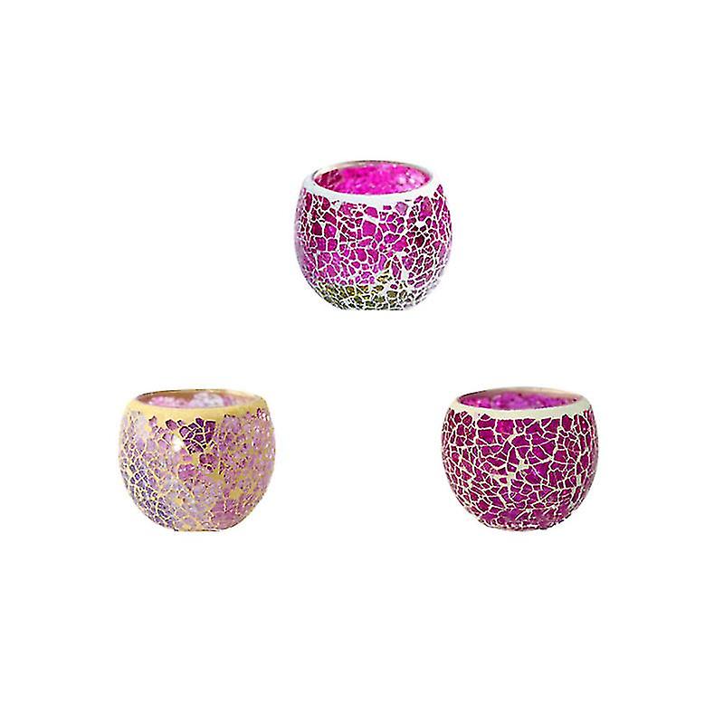 3pcs Mosaic Glass Candlestick