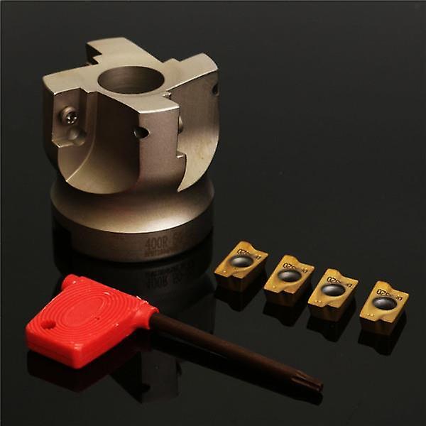Bap 400r-50-22-4f Indexable Face End Mill Cutter With Spanner And 4pcs Apmt1604 Carbide Iinserts