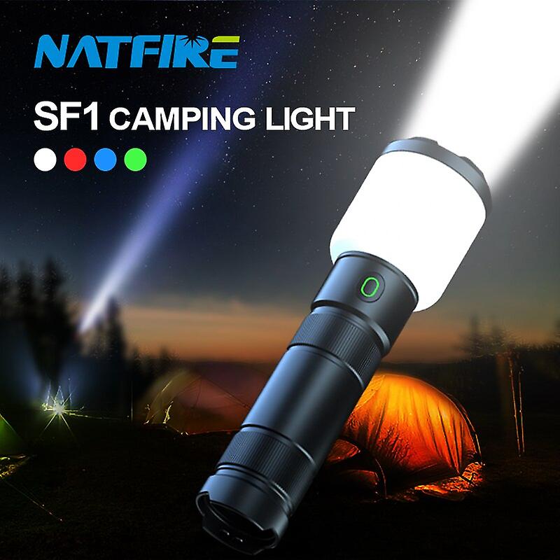 Natfire Sf1 Led Camping Flashlight Usb C Rechargeable Lamp 4 Color Waterproof Flashlight Portable Powerful Flashlights