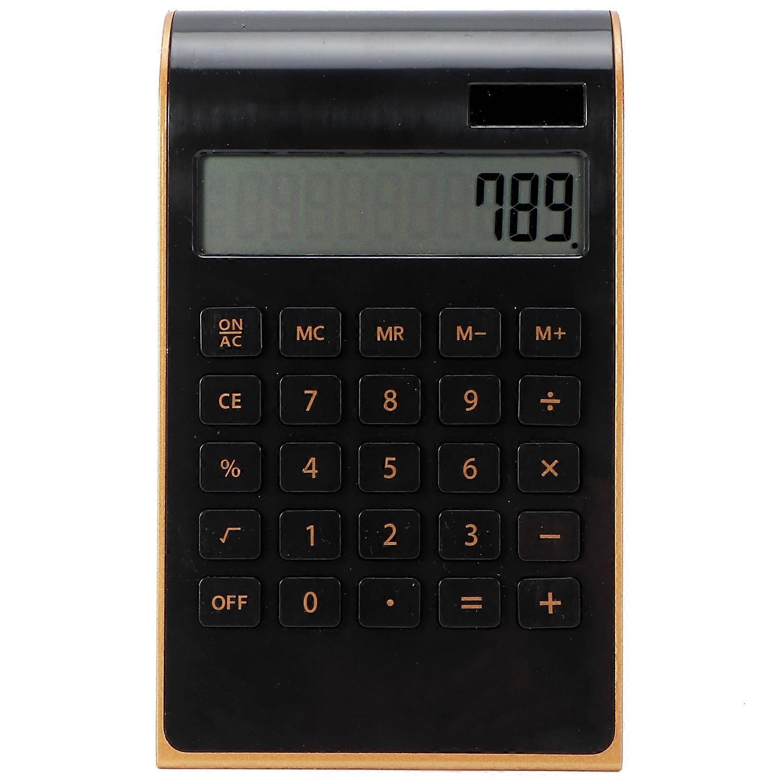 Calculatrice portable à 10 chiffres, ultra fine, à énergie solaire, pour la maison, le bureau, les affaires, écran LCD, noir
