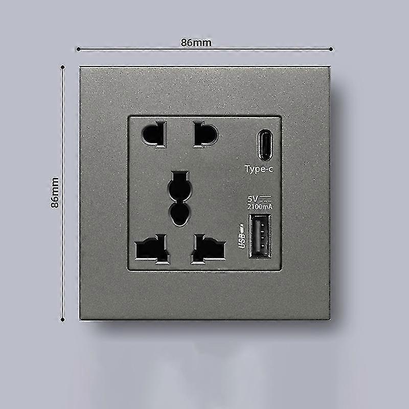 Alimentación 2100ma Usb Outlet Crystal Glass Panel 13a Uk Wall Type C Interface Socket