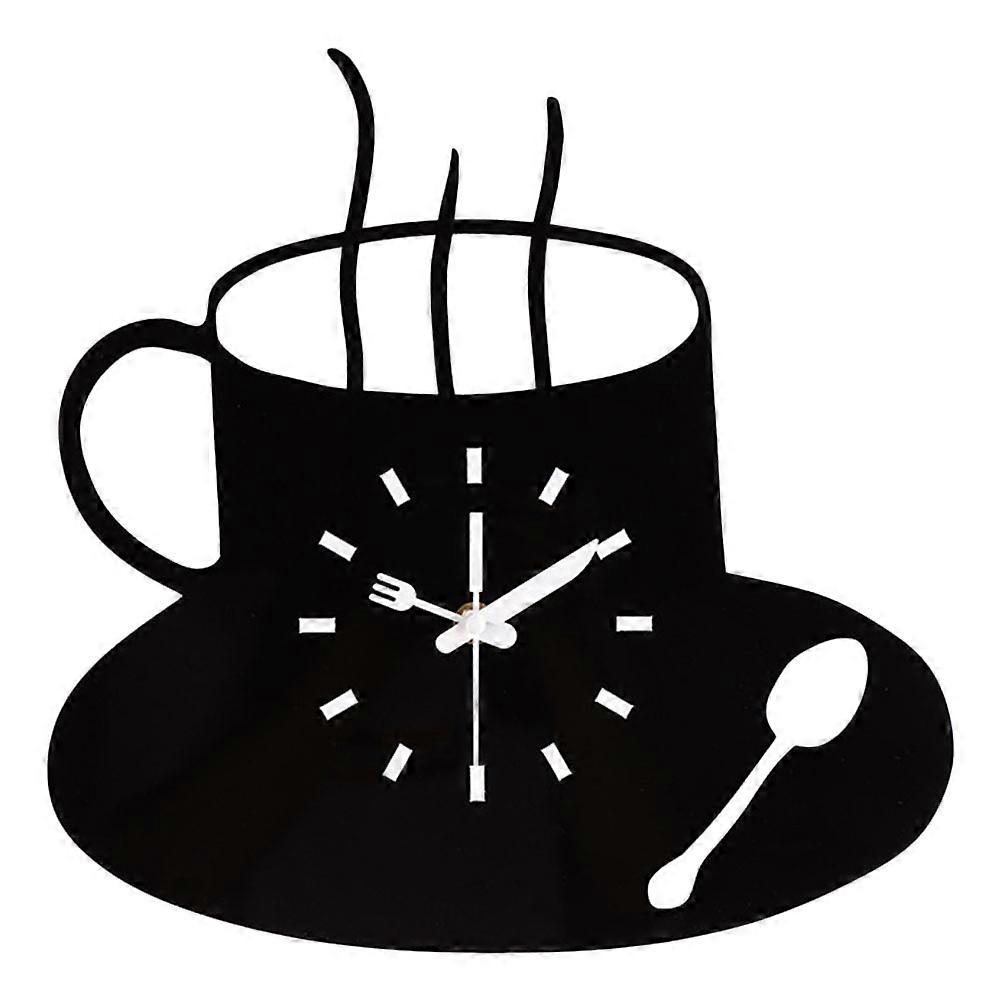 Creative Coffee-looking Wall Hanging Clock Wall Clock for Home (Black)