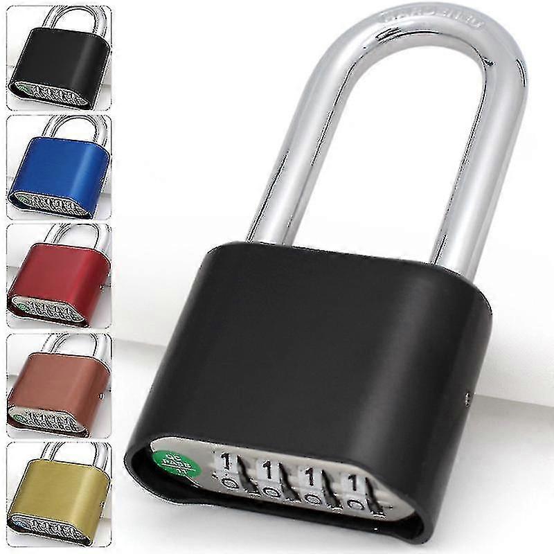 4-digit Number Combination Padlock Waterproof Strong Hardened Suitable For Indoor Outdoor Fence Door Sturdy Password Code Locks(black)