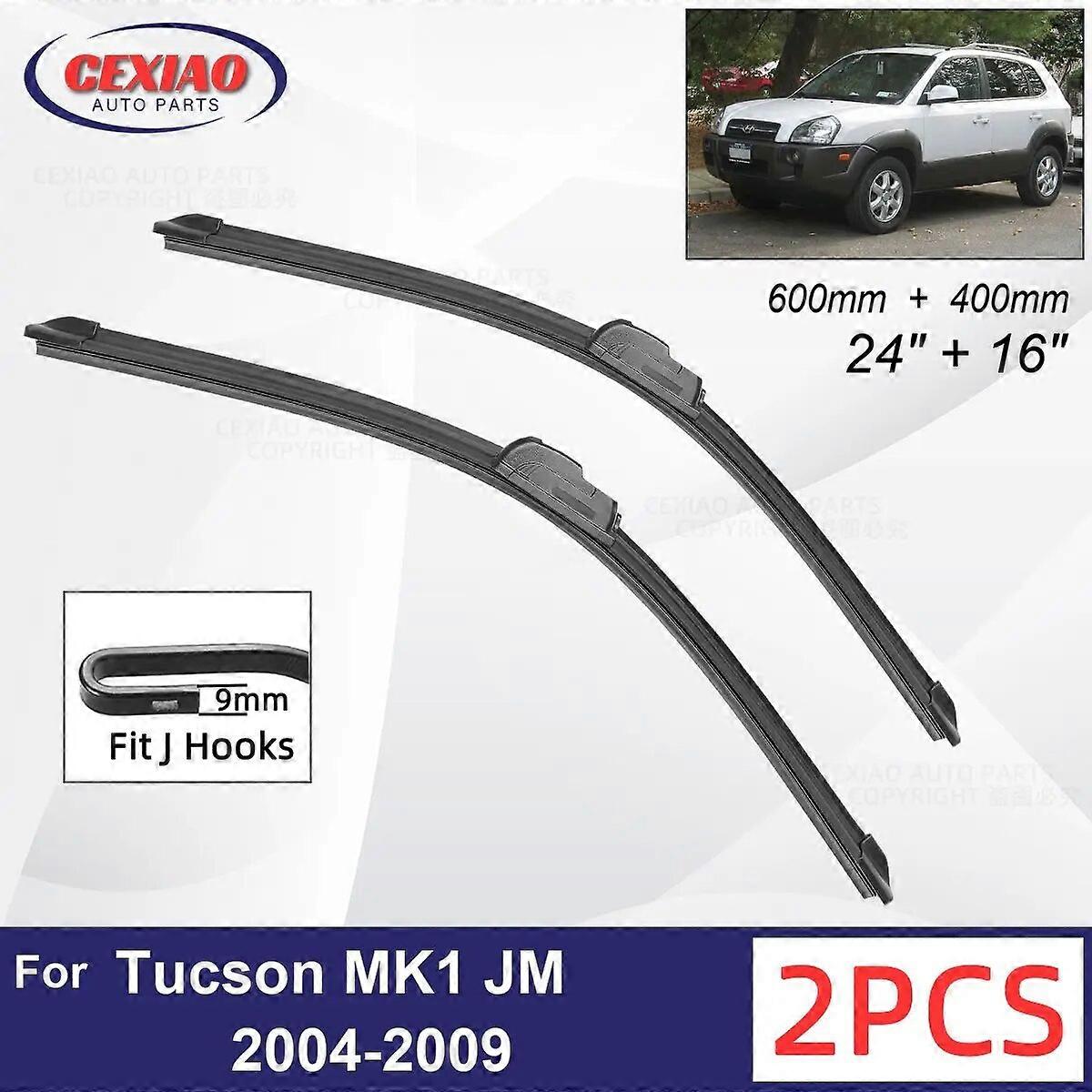 Car Wiper For Hyundai Tucson MK1 JM 2004~2009 Front Wiper Blades Soft Rubber Windscreen Wipers Auto Windshield 24" 16" 600 400mm FN9U4139
