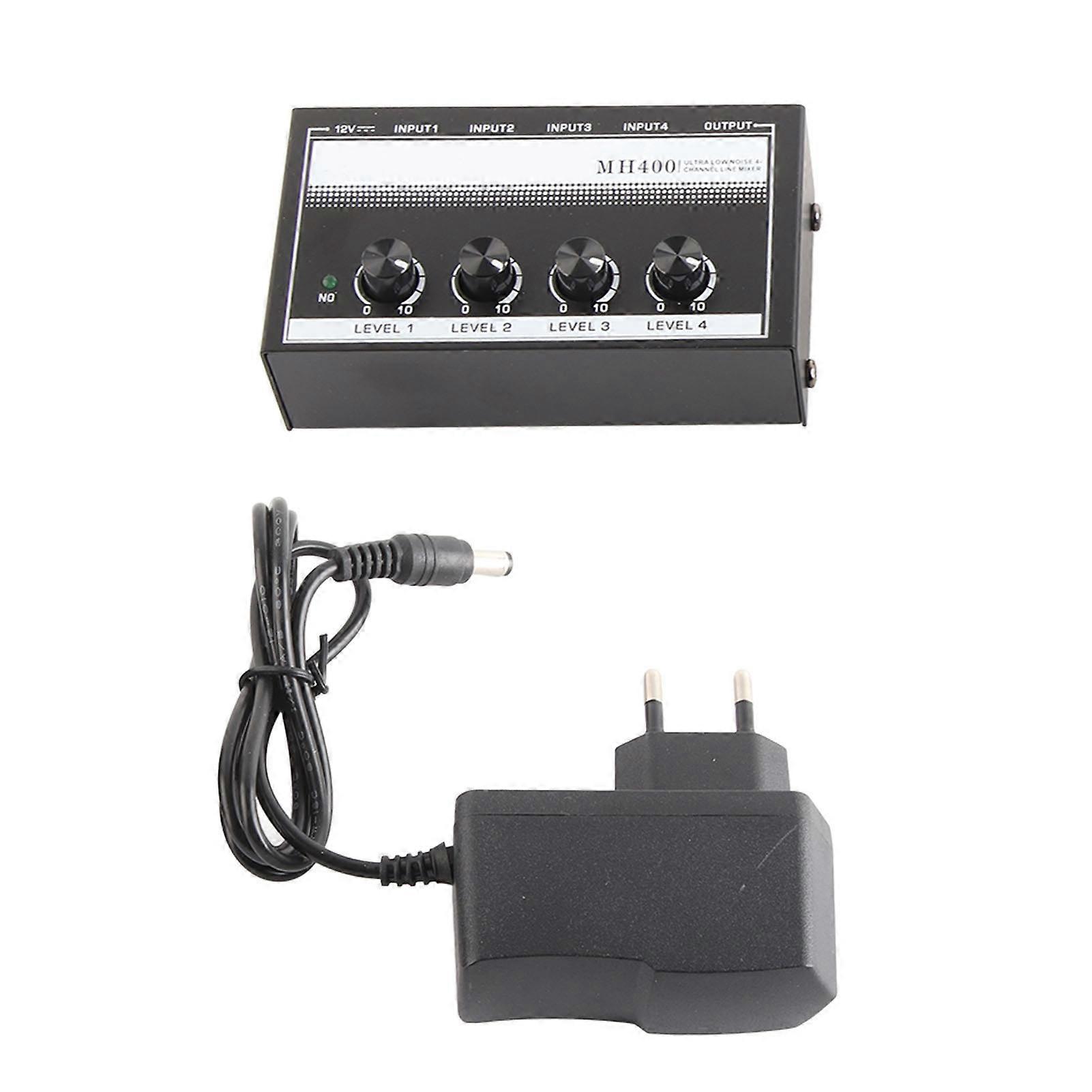 4channel Line Mixer Mini Metal Ultra Low Noise Hub Microphone Audio Equipment Mh400eu Plug 220v