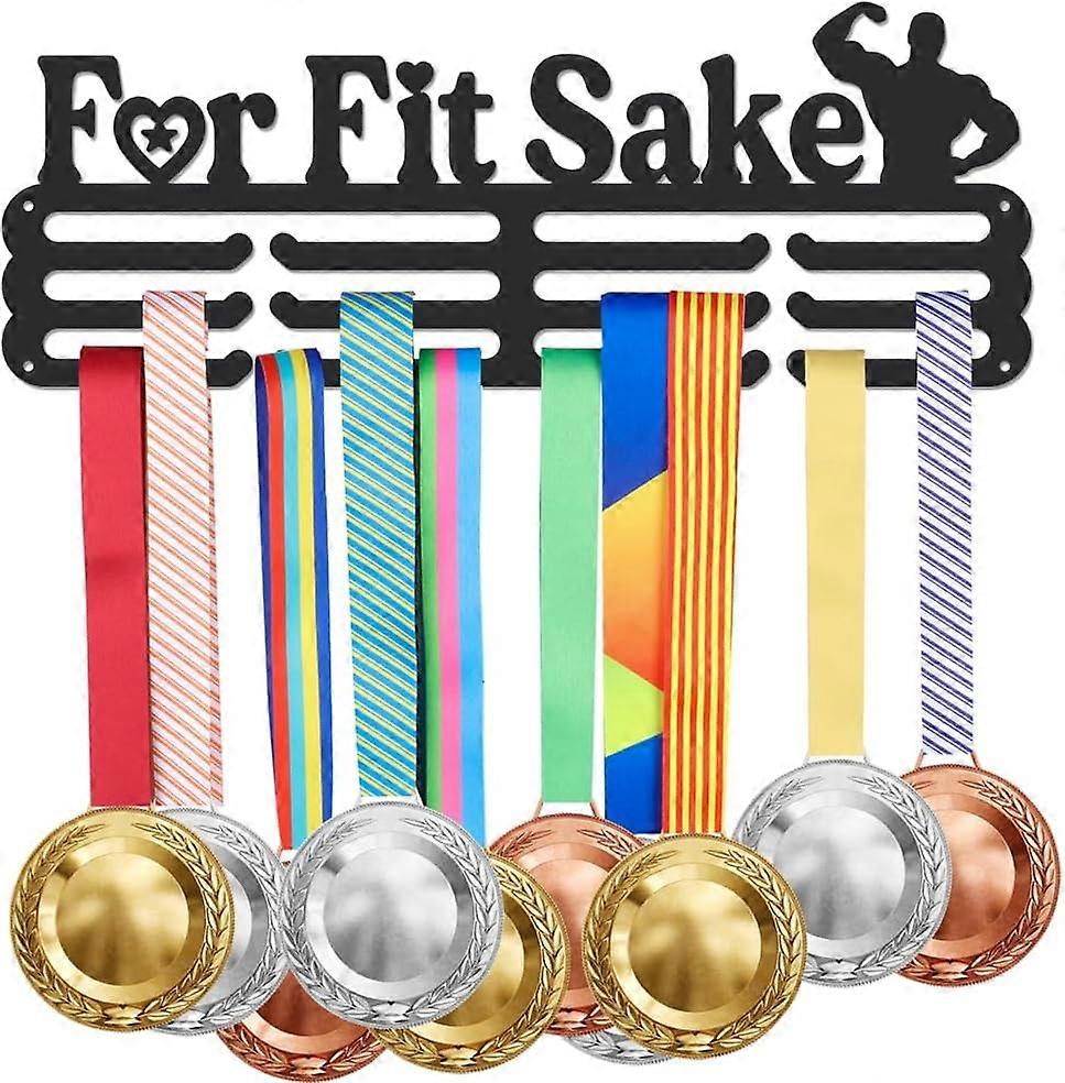 for Fit Sake Medal Hanger Display Hanger Rack Frame for Sportsmen Medal Holder and Ribbon Display Wall Mount in Matte Black 3 Lines with 4 Screws Tier