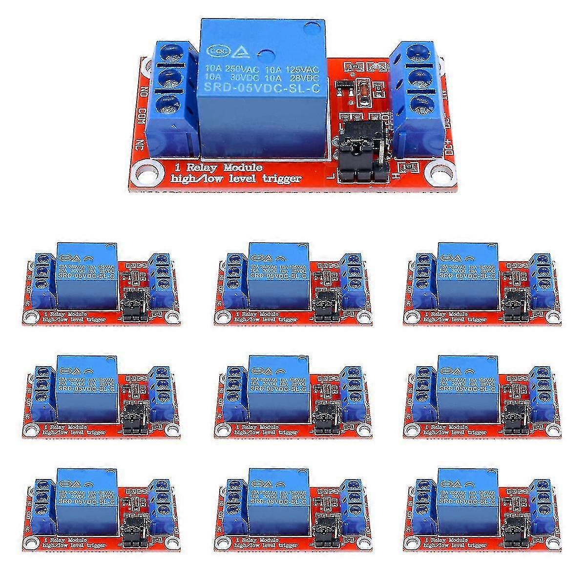 10Pcs 1 Channel 5V Relay Module Board Shield With Optocoupler