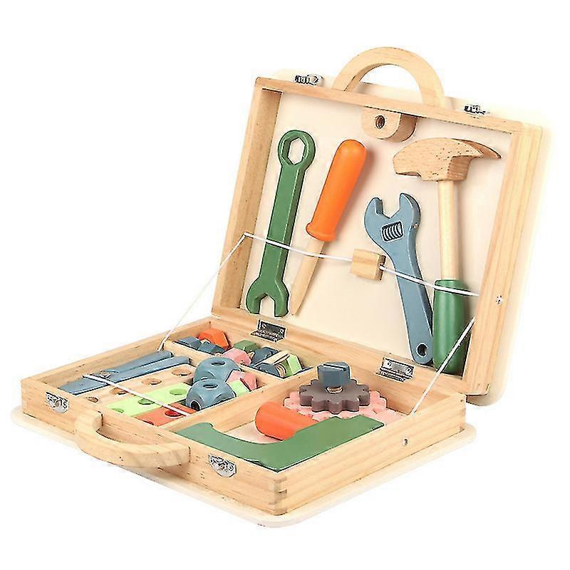 Handmade Wooden Toolbox Toy For Kids