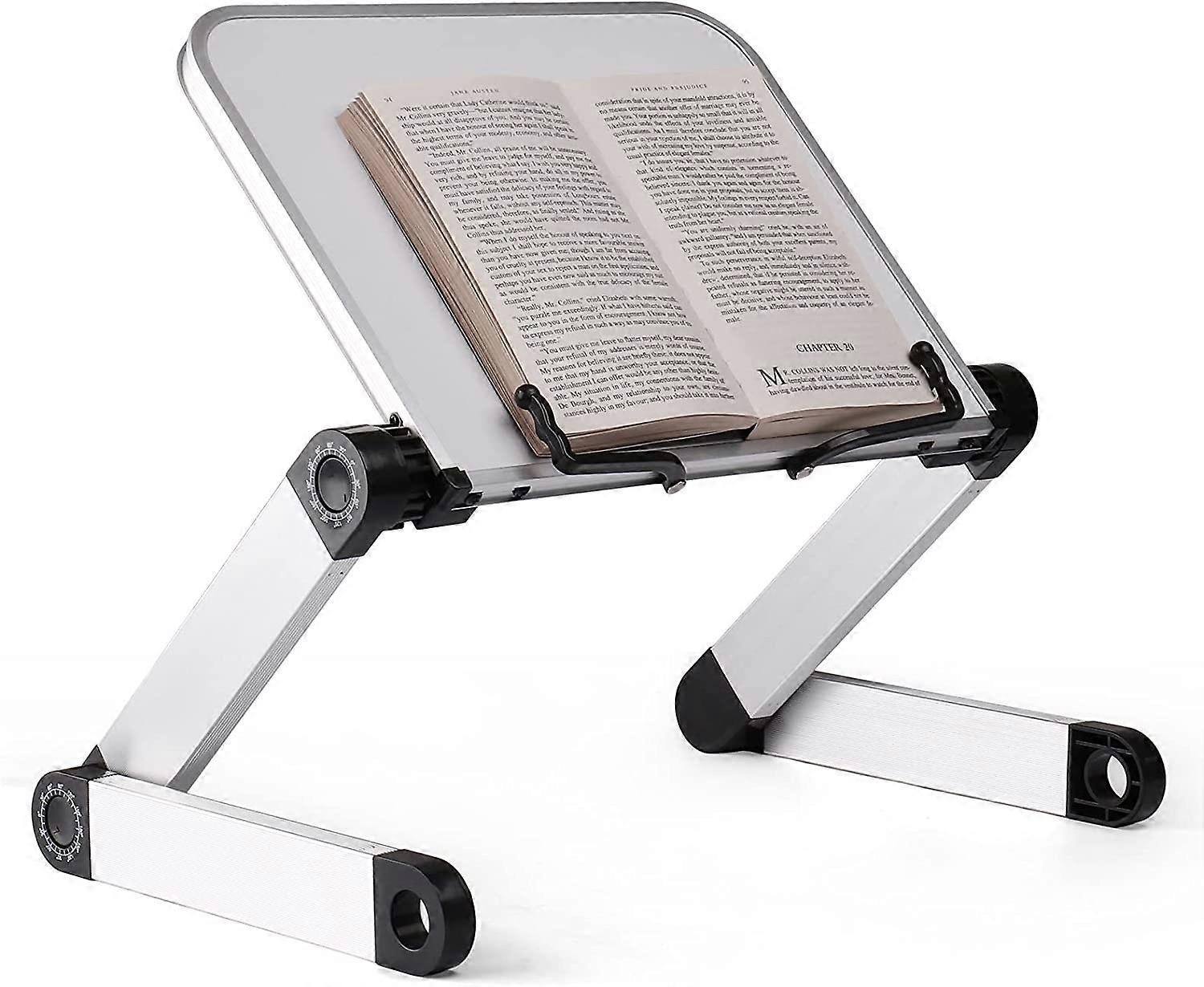 Height And Angle Adjustable Book Stand Ergonomic Stand For Heavy Learning Books And Tablets, Foldable (White)