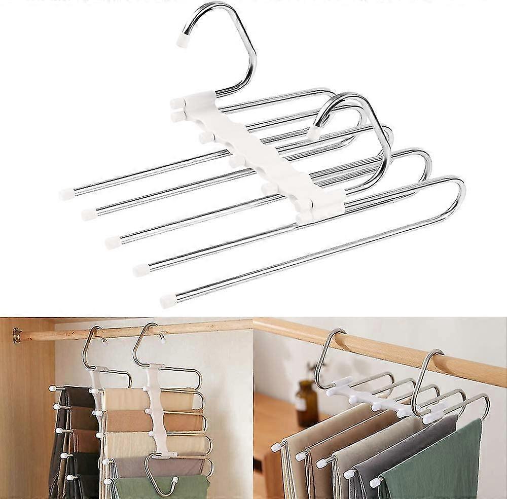 White Multiple Trouser Hanger,2pcs Trouser Hangers Space Saving Hanger