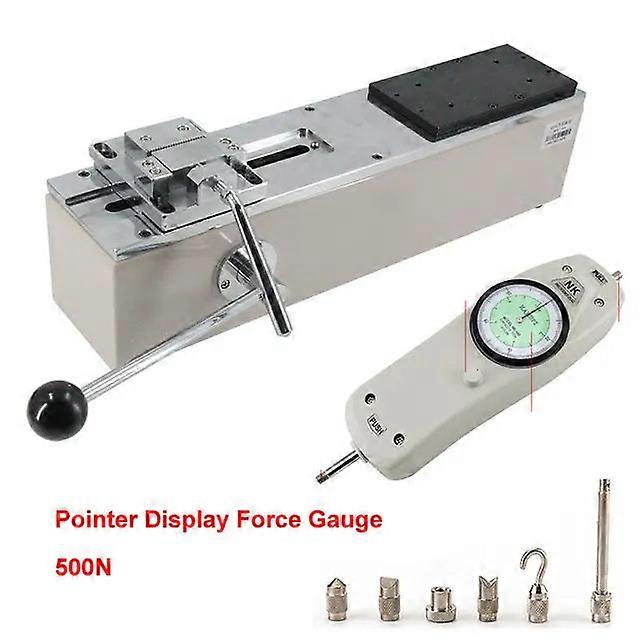 500N Digital Pointer Push Pull Force Gauge Manuell Horisontell sele Terminal Spänningstestare Inspektion Hine Testslag 50mm