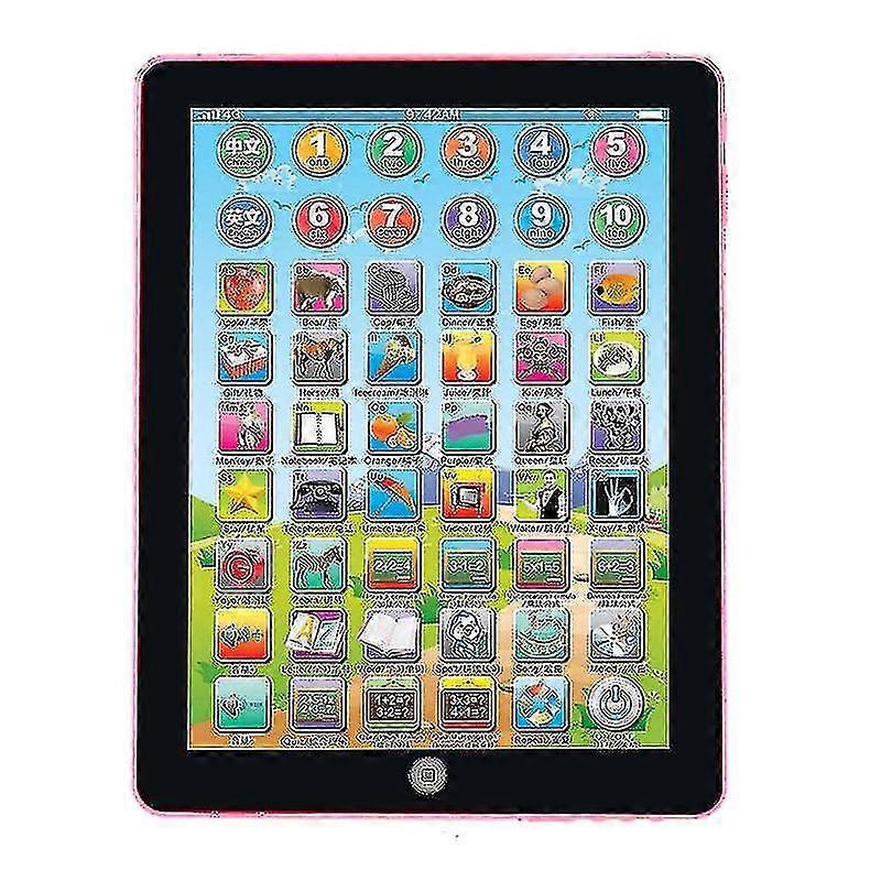 Kids Computer Tablet Chinese English Learning Study Machine Toy Pink