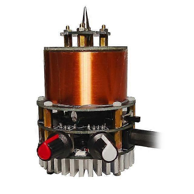 Dc 12-50v sstc mini tesla coil double class-e solid state tesla coil artificial lightning 65 x 95mm/2.6 x 3.7 inch 100w