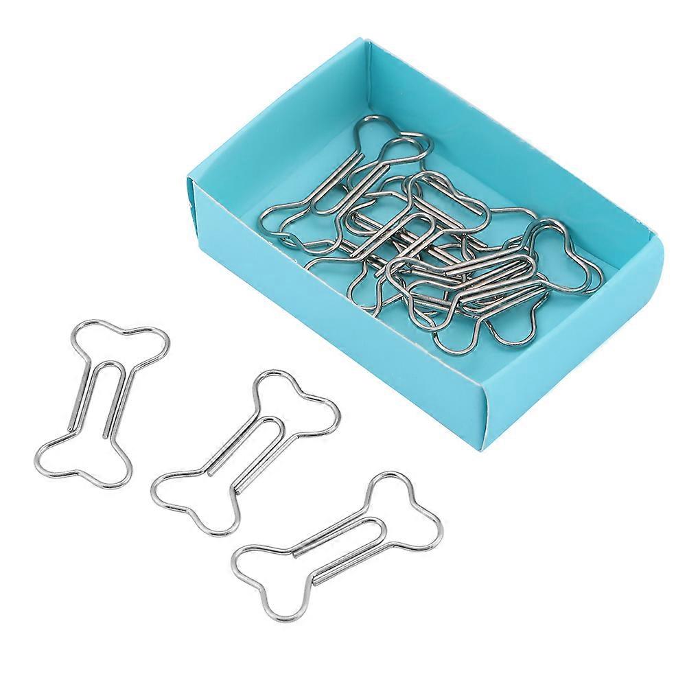 12 Pcs Creative Bone Shape Paper Clips Funny Bookmark Marking Document Organizing Clip