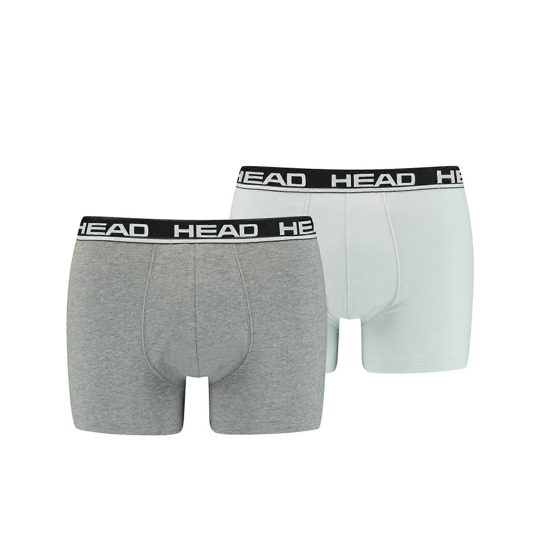 Head Menns 2-pakning Bomull Stretch Boxer Truser -midt Grå Melange