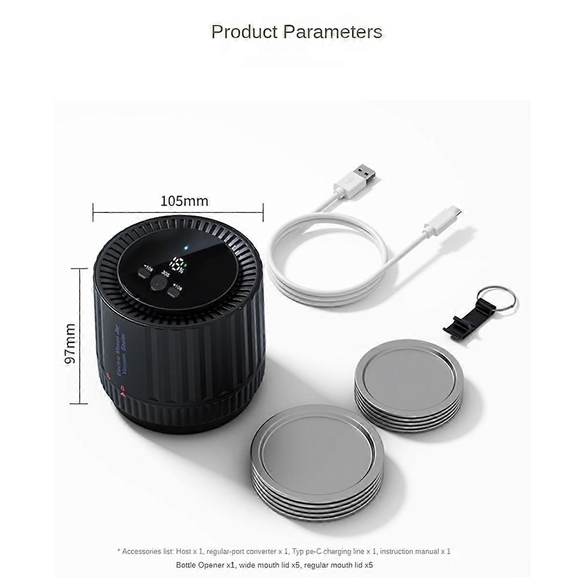 Electric Mason Jar Vacuum Sealer Kit Wide&Regular Mouth Mason Lid Canning Label Vacuum Sealer Mason