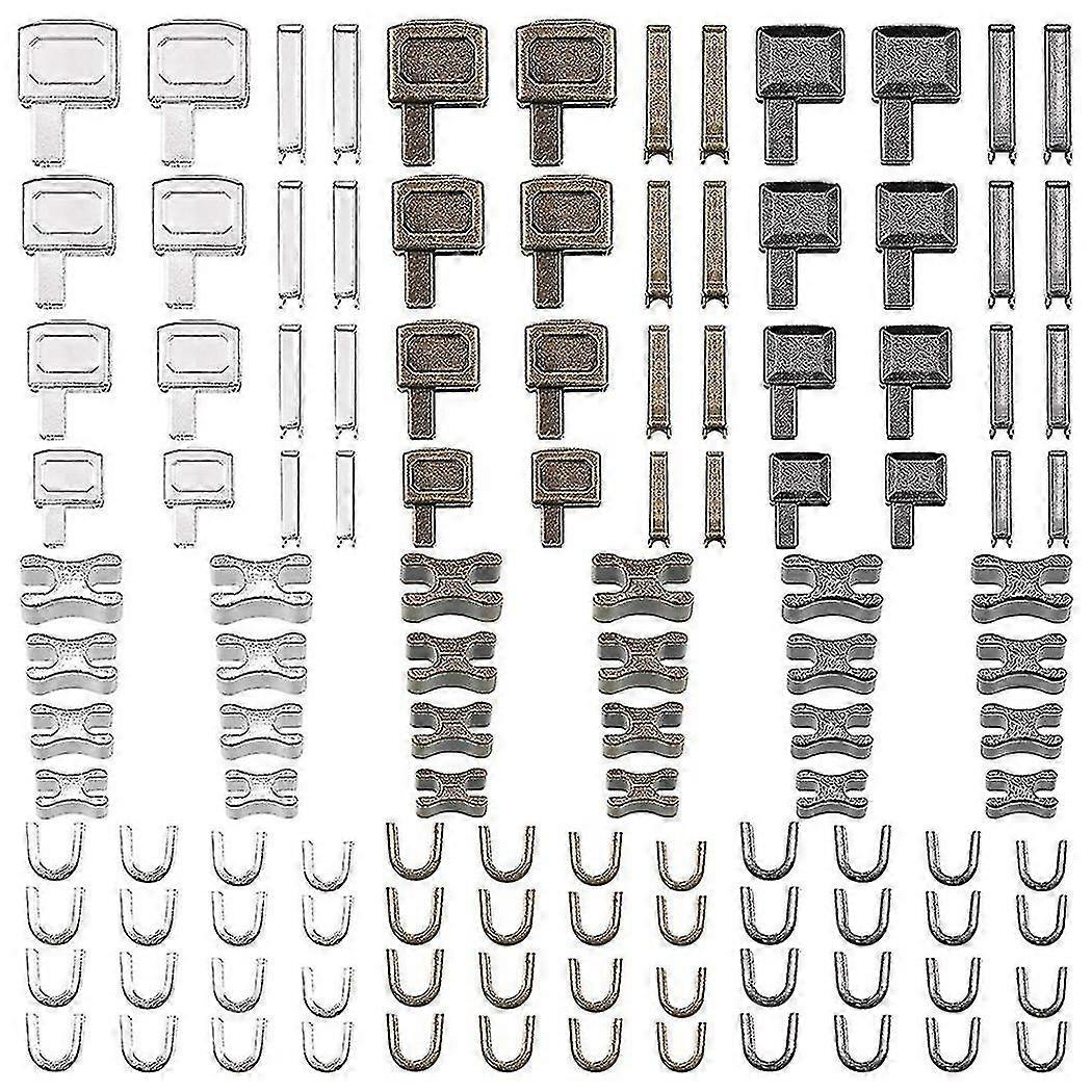 120 Pieces Metal Zipper Head Slider,4 Sizes Zipper Bottom Sliders Retainer Insertion Pin,zipper Sto