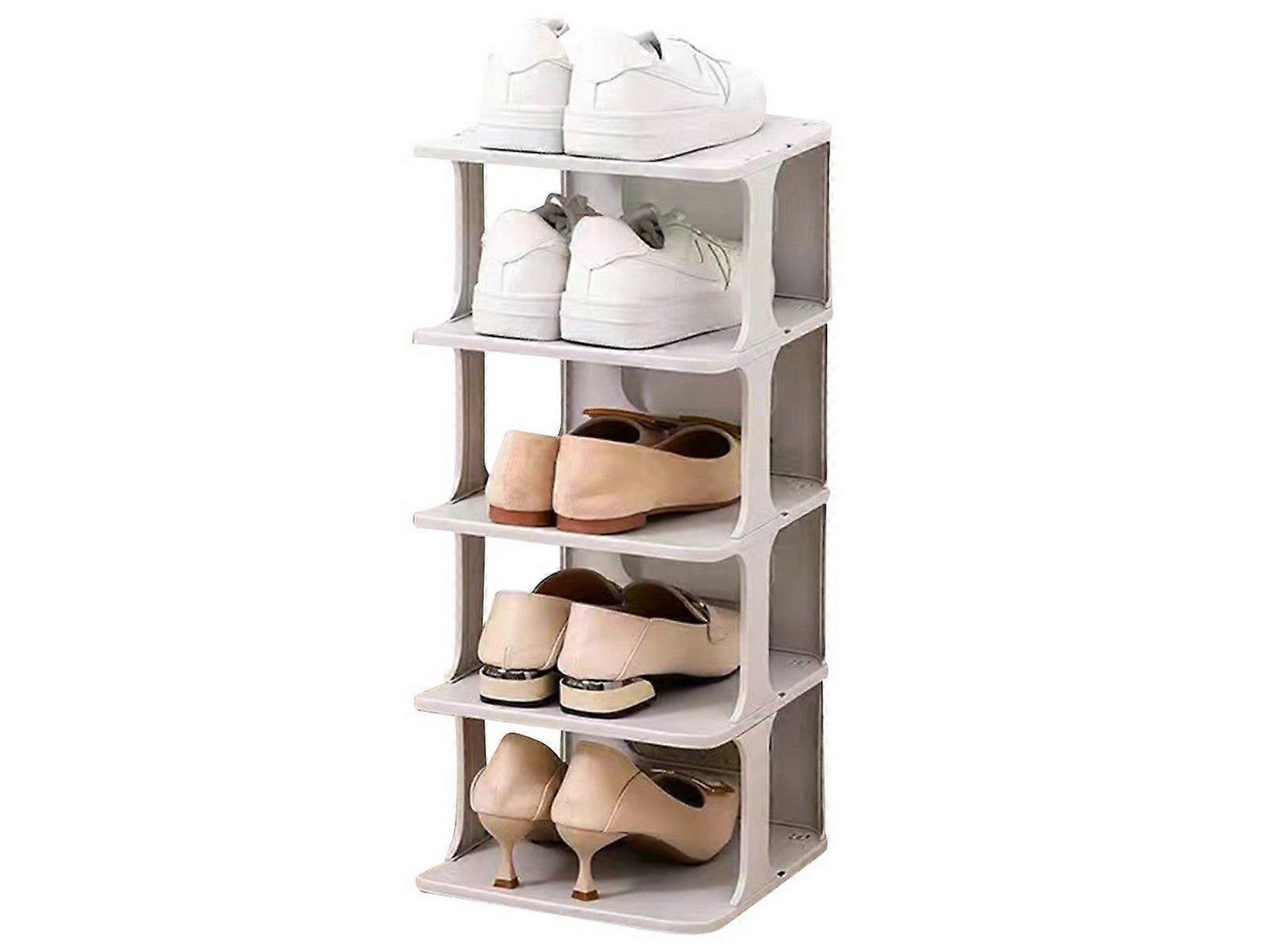 Stackable Five Tier Shoe Rack Open Design Free Combination Shoe Organizer
