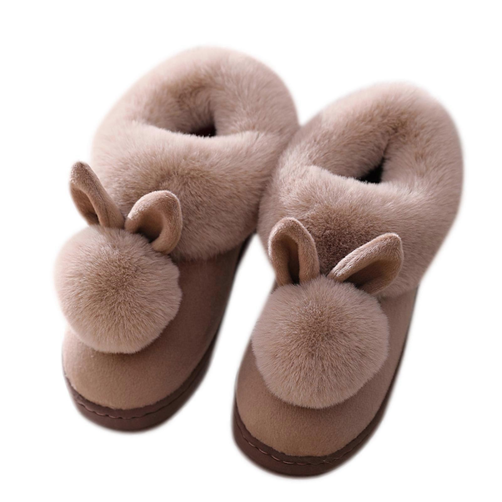 2021 Nová móda Jesenné zimné bavlnené papuče Králik Ucho Domov Vnútorné papuče Zima