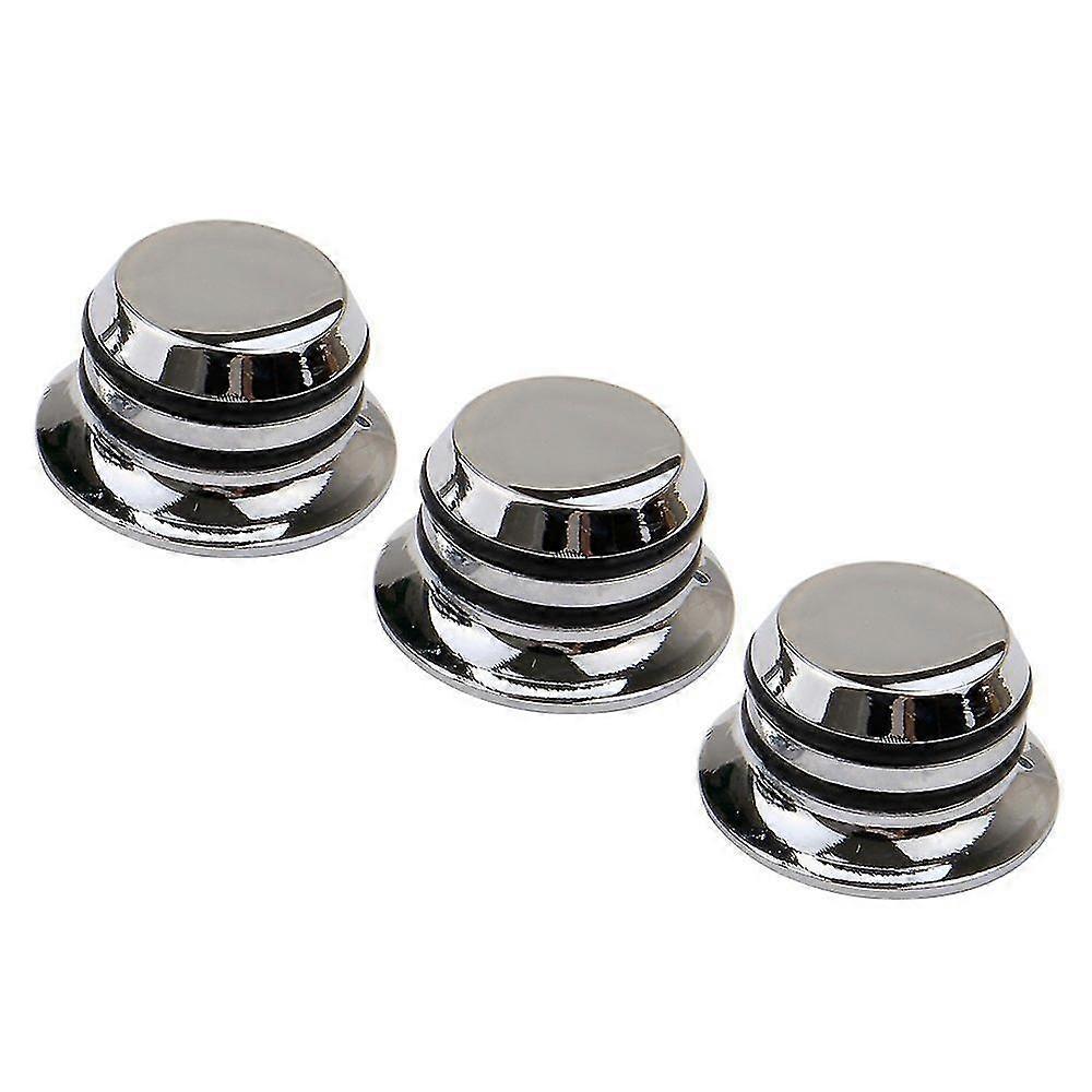 3 st. gitarr metall top hat tonstämningsrattar för Fender elgitarr jazz bas lp st krom