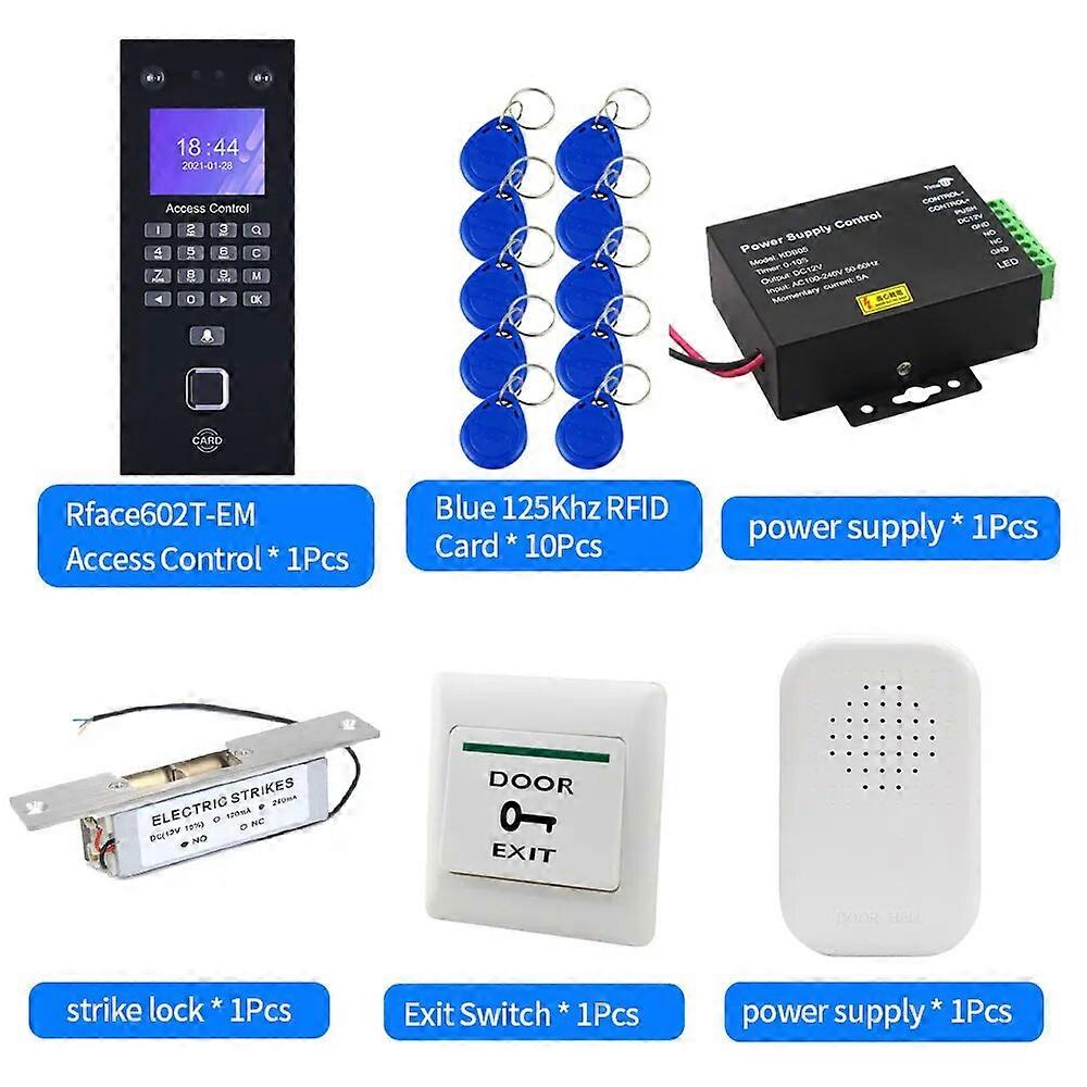 TCP IP LAN USB Biometric Face Fingerprint Employee Departments Attendance Complete Access Control System Kits with Electric Lock