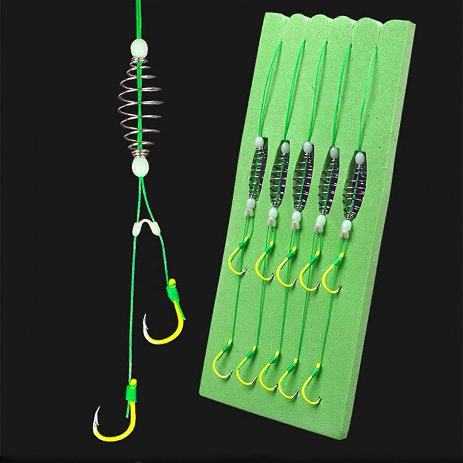 Fishing Group Fluorescent Hook with PE Line Anti-winding Fishing Hooks for Lead Vertical Jigging Lures
