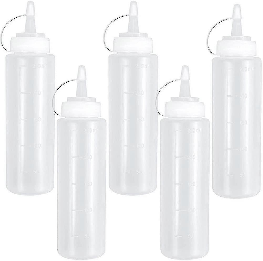Condiment Bottles, 250ml Plastic Sauce Bottle, 8 Oz Sauce Bottles With Cap
