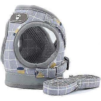 Adjustable Harness Vest Padded Reflective Soft Breathable Comfortable Leash For Small Dog Puppies (x