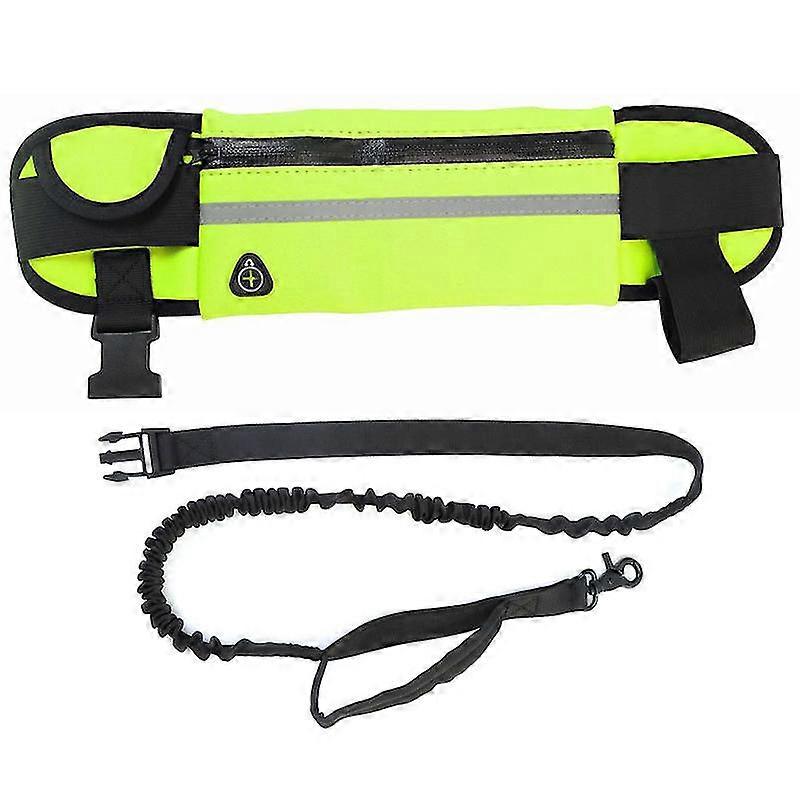 Running Handsfree Bungee Dog Leash1set-green