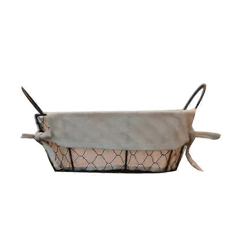 Retro Metal Wire Bread Basket D Picnic Fruit Tray Food Bread Di Cover Kit Fo