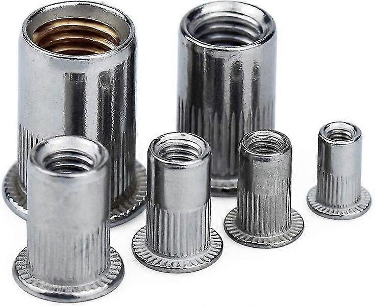 165 Stainless Steel Flat Head Threaded Rivet Nuts Assortment