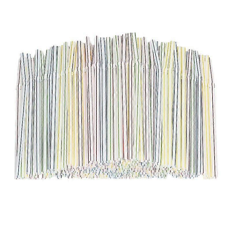 100-400pcs Drinking Straws Flexible Reusable Bendable Drinking Straws Multi Coloured Striped For Kids And Adults