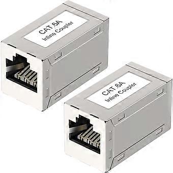 Coupling Cat7 Cat6A LAN Coupling Network Connector Modular Shielded RJ45 Female Adapter for Extension Ethernet Cable Pack of 2