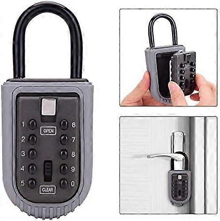 Key lock box, key lock box safe 10 digit button combination vault