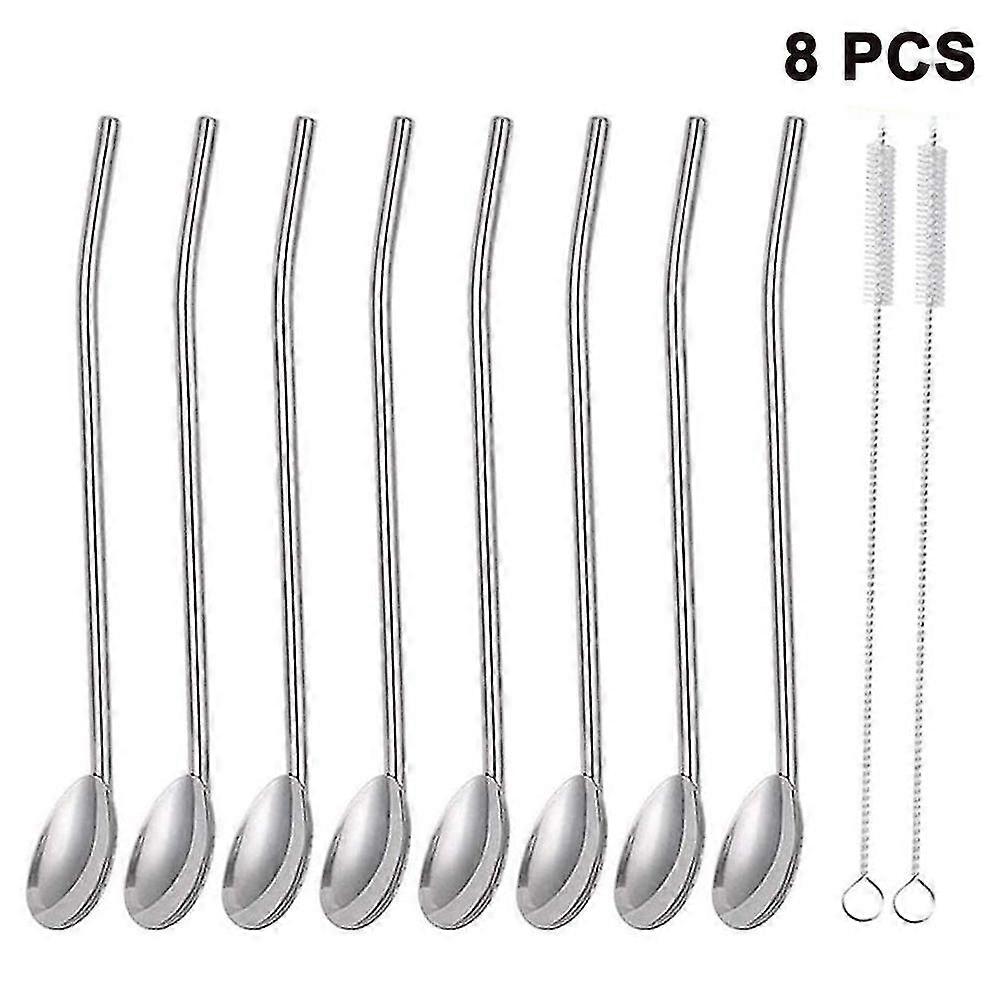 Reusable Stainless Steel Straw With Spoon