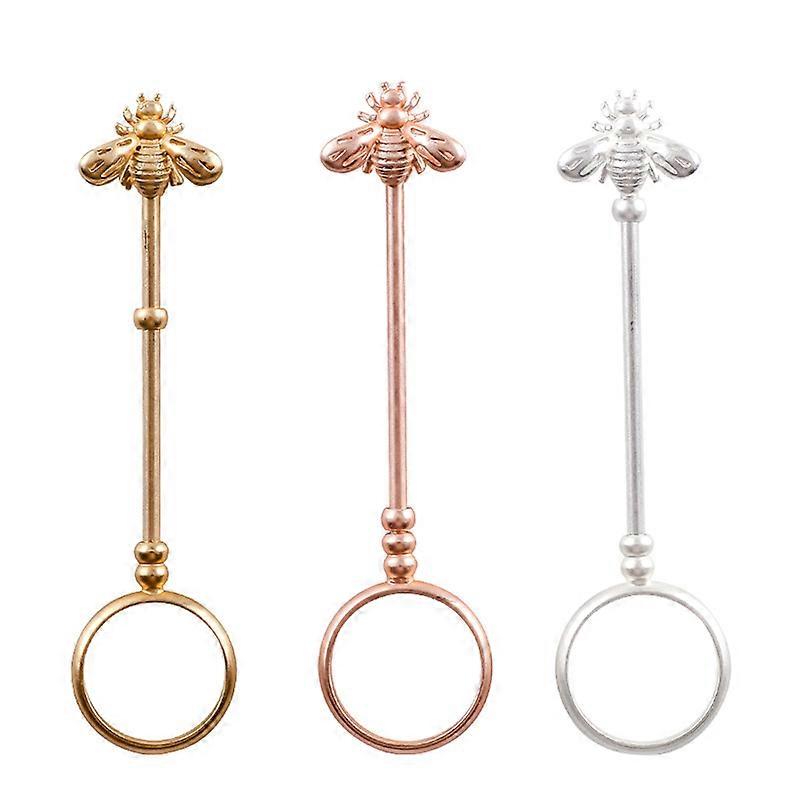 3pcs Cigarette Holder Ring Little Bee Gold size s
