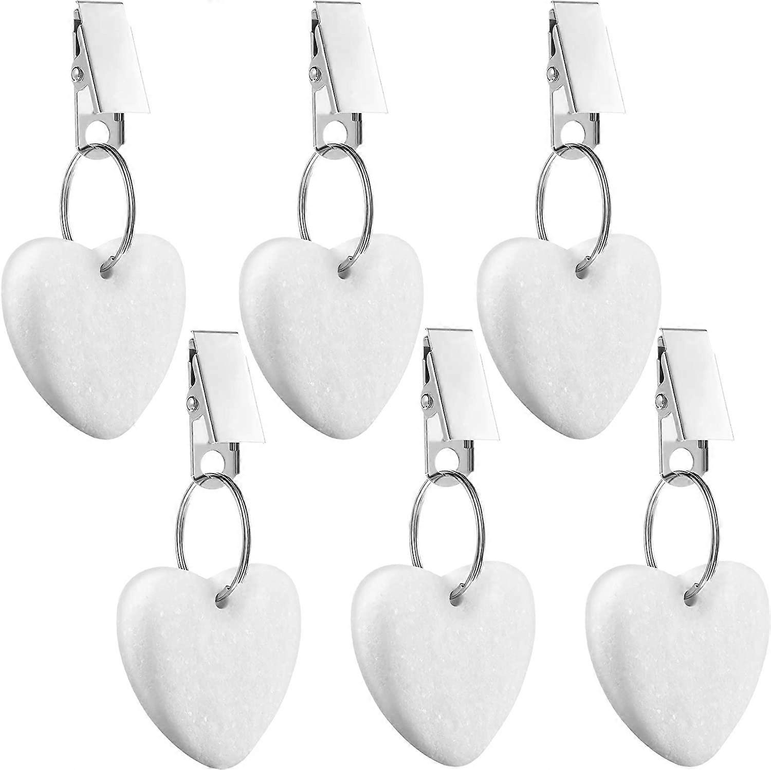 6 Pieces Tablecloth Weights Heart Shape Stone Clip