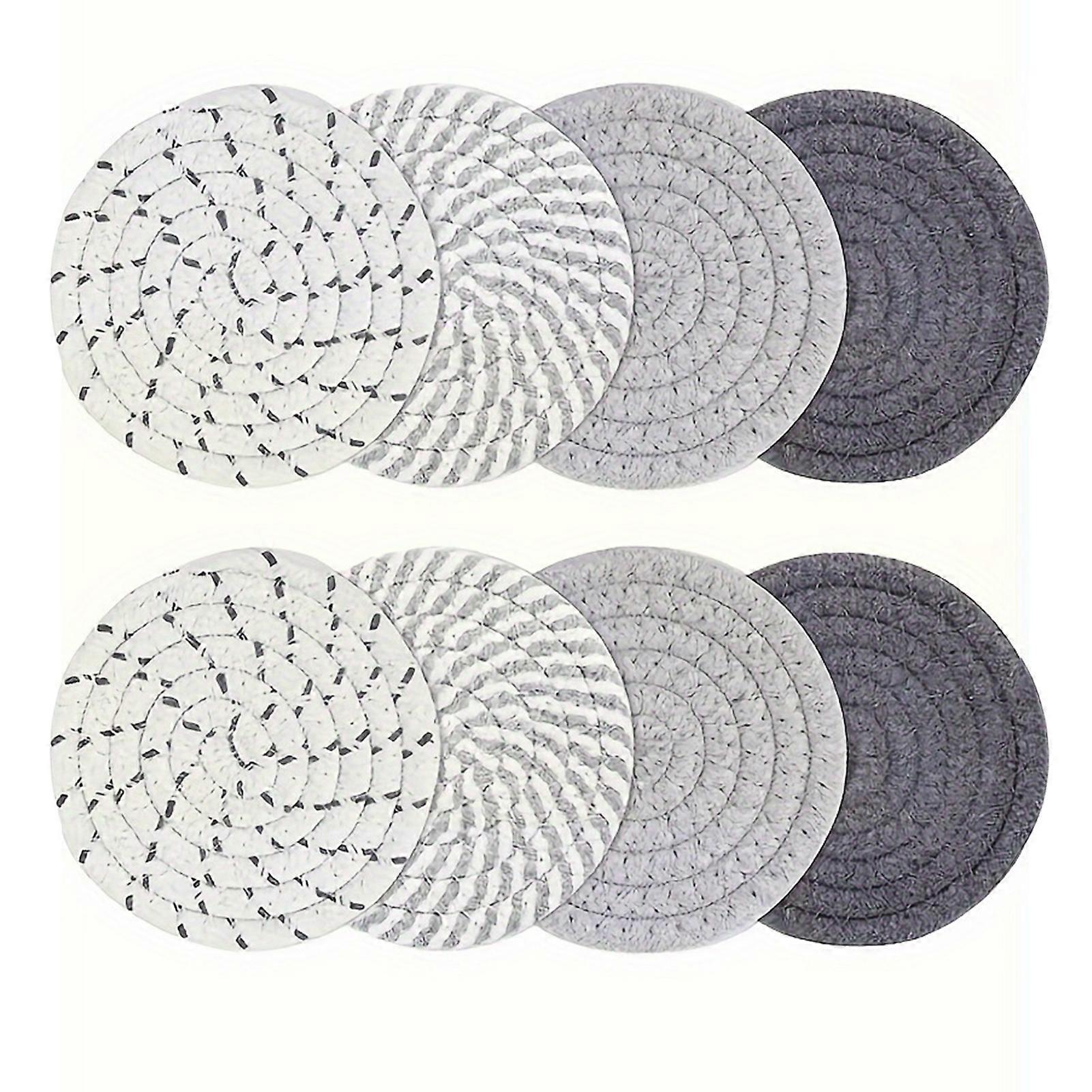 Scandinavian INS Cotton Rope Woven Coasters Heat-Resistant Absorbent Unique Thickened Cotton Coaster Rack